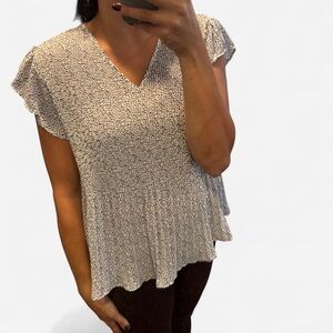 Adrianna Papell Cheetah V-Neck Blouse